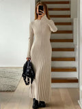Diana Timeless Knitted Dress with Lacing Elevated Occasion Wear