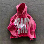 Letter Patch Black Hoodie