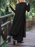 Silvia Effortless Long Split Midi Dress in Loose Fit Designer Edit