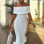 Ruffled Backless Midi Party Dress