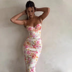 Spaghetti Strap Slim Fit Floral Dress