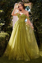 Corset Tulle Embroidery Graduate Prom Dresses