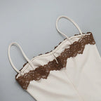 Lace Patchwork Spaghetti Strap Dress
