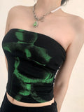 Gothic Cyber Punk Black Strapless