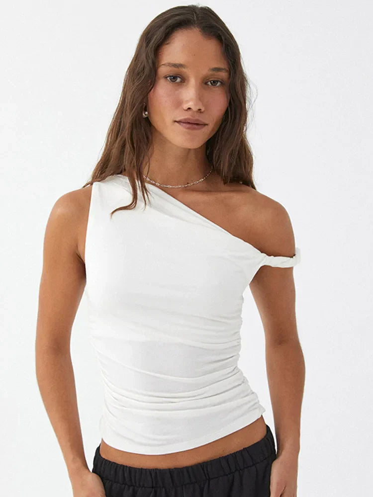Basic OffShoulder Ruched Tank Top