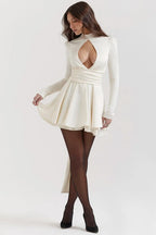 White Satin Mini Dress