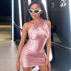 Glitter Sleeveless Slim Mini Party Dress