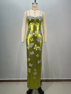 Mint Green Mesh Sequins Maxi Dress
