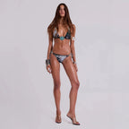 Print Turquoise Bandeau Bikini Sets