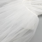 Strapless Mesh White A Line Maxi Long Dress