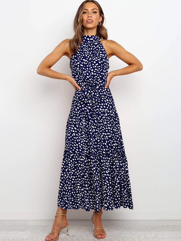 Adriana Chic Summer Dress with Polka Dot Print Shine Into Designer Edit