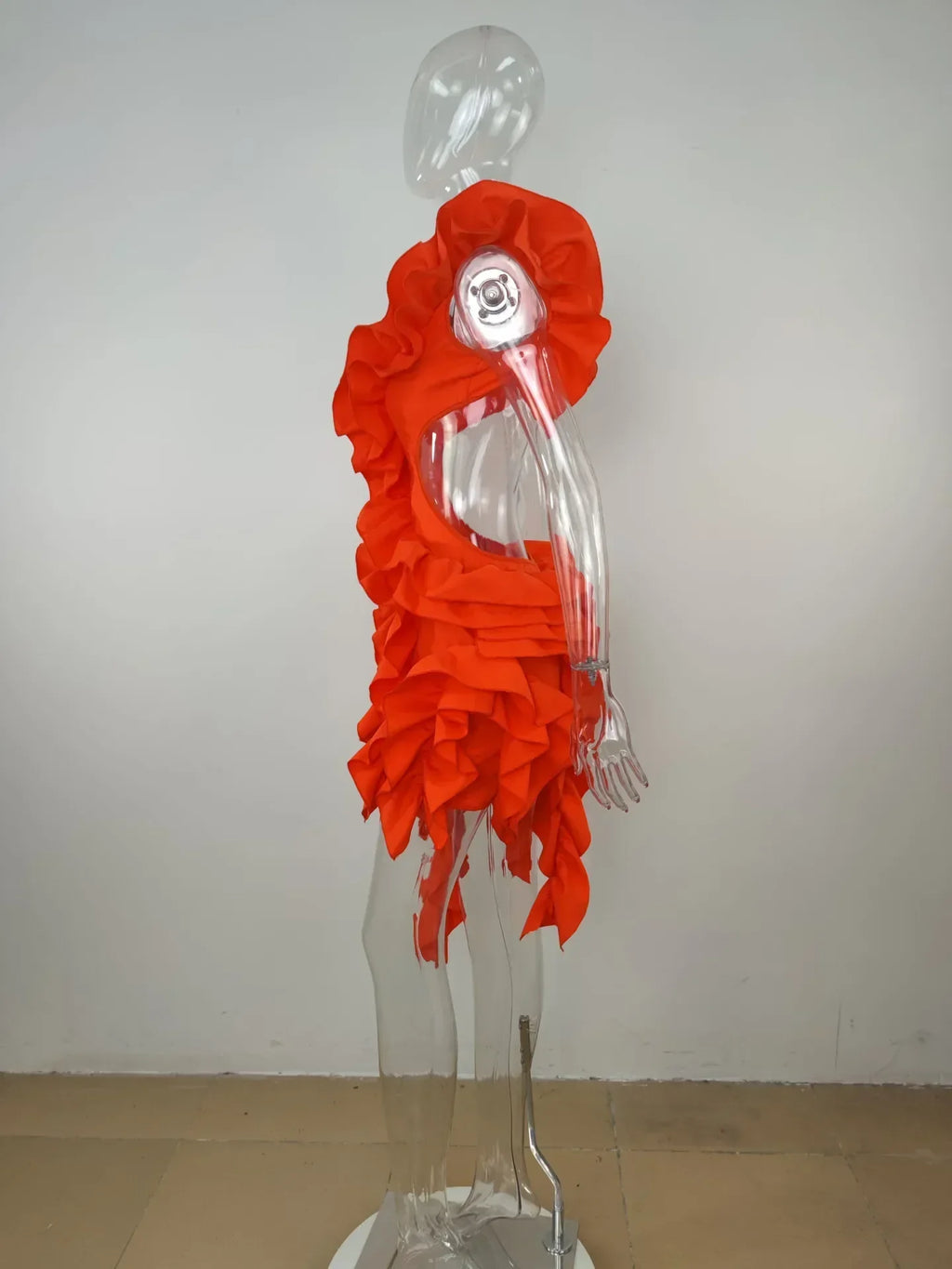 Short Party Dress Backless and Ruffled