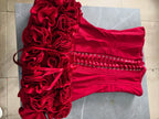 Red Flower Strapless Luxury Party Dress
