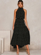 Adriana Chic Summer Dress with Polka Dot Print Shine Into Designer Edit