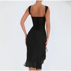 Penelope Effortless Midi Dress with Ruffles Boutique Collection