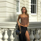 Bandage Corset Tieup Triangle Strapless