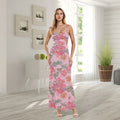 Cross Tieup Backless Floral Dress