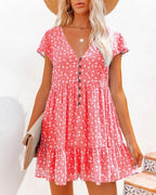 Gwendolyn Exclusive Short Dress with a V Neck Designer Edit