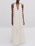 Halter Floral Mesh Patchwork Boho Dress
