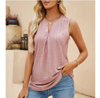 Hollow Out Vneck Sleeveless Tshirt