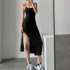 Sexy Sleeveless Slim High Split Midi Dress