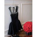 Nail Drill Slash Neck Mini Dress