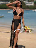 High Split Beach Skirt Three Piece Swim Sets