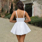 Wrap A-line Backless Strap Mini Summer Dress