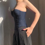 Fishbone Bustier OffShoulder Strapless