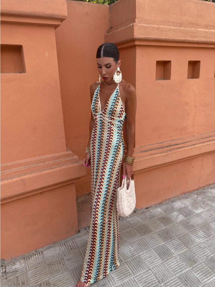 Ester Statement Backless V Neck Dress Designer Edit