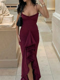 Ashley Boutique Women's Mesh Formal Dress with Ruffles Collection