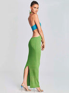 Halter Neck Shoulder Bikini Wrap Knit Beach Cover - Up