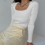 Basic Square Neck Knitted Tee