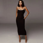 Knit Backless Evening Midi Dress