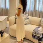 Daisy Luxe Two Piece Summer Dress for Women, Set with Top Designer Edit