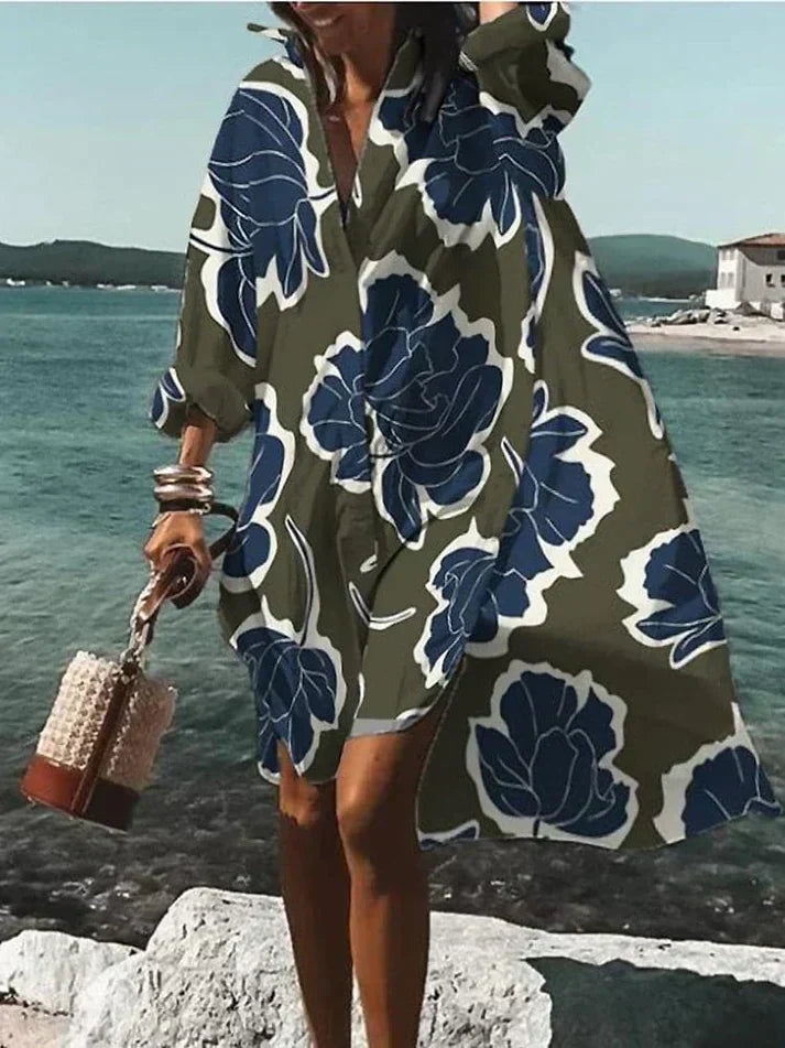 Tamar Aesthetic Wide, Colorful Dress with Summery Patterns Evening Wear Edit