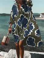 Tamar Aesthetic Wide, Colorful Dress with Summery Patterns Evening Wear Edit