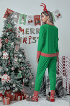 DressBetty - Merry Christmas Pajamas Set Casual Matching Set Full Sleeve Tops+Pants 2 Pieces