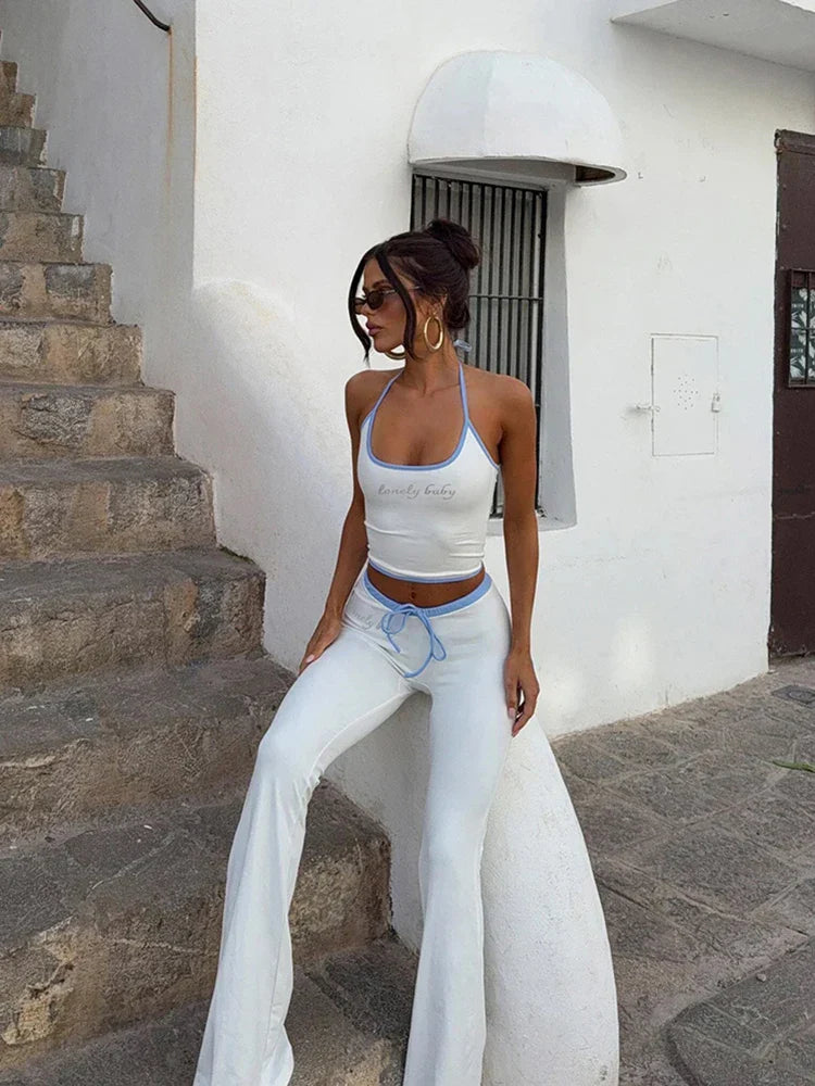 Casual LaceUp Pants Set