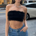 Plush Bare Midriff Tank Strapless