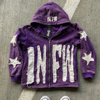 Patchwork Letter Pullover Hoodie