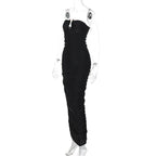 Off - shoulder Black Maxi Dress