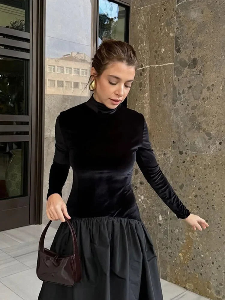 Isabella Minimalist Long Sleeve Midi Dress Designer Edit