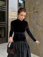 Isabella Minimalist Long Sleeve Midi Dress Designer Edit