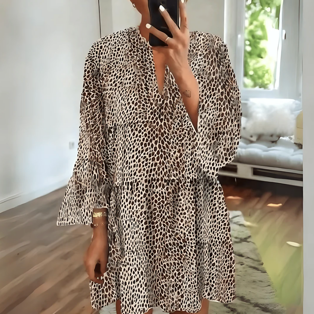 Nina Timeless Dress Leopard Print Designer Edit