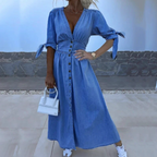 Ariana Elevated Long Denim Dress Chic Silhouette Collection