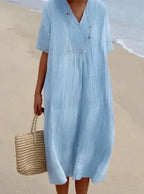 Charlotte Timeless Linen Dress Chic Silhouette Collection