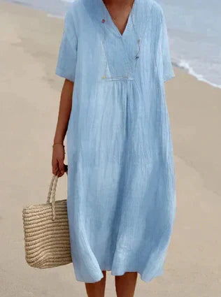 Charlotte Timeless Linen Dress Chic Silhouette Collection