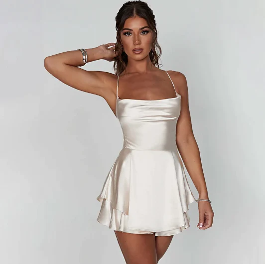 Fiona Effortless Backless Satin Dress Statement Occasion Edit