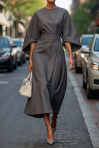 Flor Elegant Puff Sleeve Dress for Women Day to Night Outfit